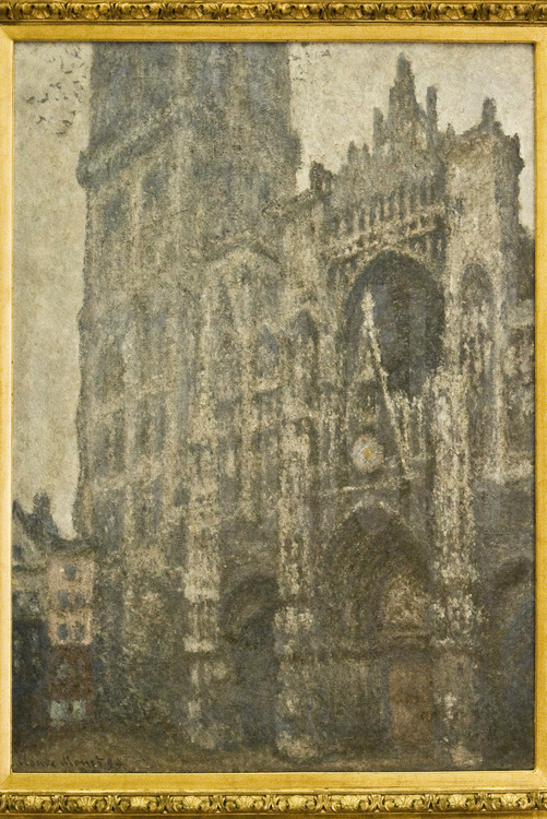 Rouen, facade of cathedral Notre Dame by the french impressionnist painter Claude Monet.