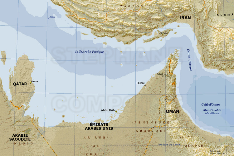 Map of Dubai and UAE