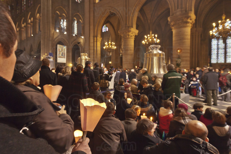 February 2, 2013: Baptism of bells in the cathedral of Notre Dame.