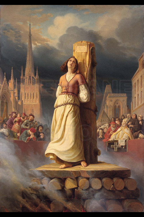 Rouen, où Jeanne d'Arc fut jugée, condamnée et brûlée vive le 30 mai 1431. Au musée des Beaux Arts de la ville, tableau de 