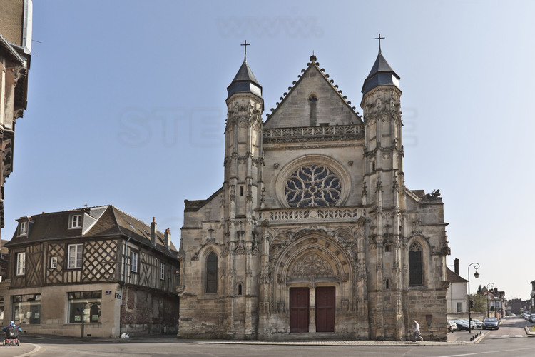 Compiègne, where Joan of Arc was captured by the Burgundians May 23, 1430. Church of St. Anthony. Inside, a serial of stained glasses describingl the major episodes in the life of Joan of Arc.