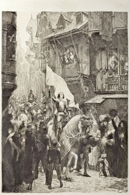 Orleans, where the army of Joan of Arc defeated the English May 8, 1429: At the city Museum of Fine Arts, lithograph of 