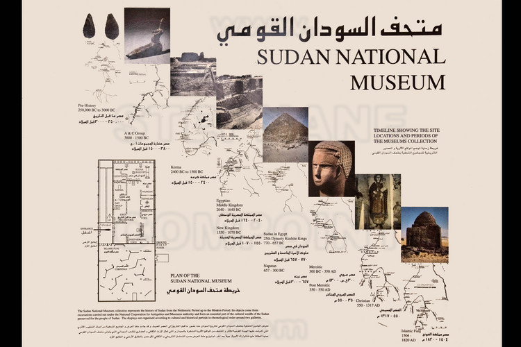 Illustration chronologique des différentes périodes historiques de l'ancienne Nubie. Musée de Khartoum.