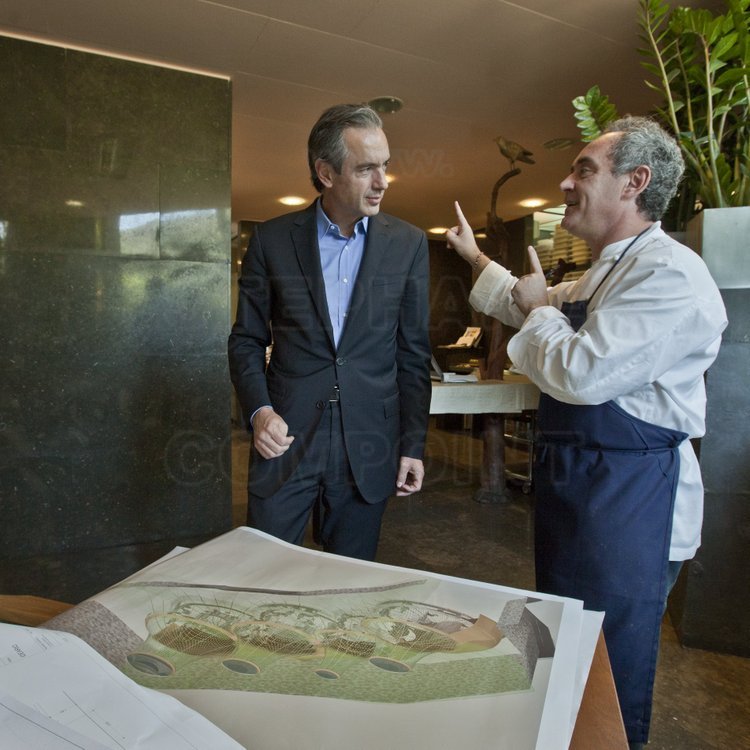 Richard Geoffroy - Ferran Adria. Map of the future El Bulli Fondation. Kitchen of El Bulli.