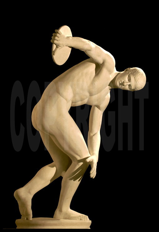 Due à sa parfaite représentation gestuelle, la statue du discobole de Myron est l’une des plus célèbres œuvres d’art représentant le sport antique grec.  Musée du Vatican à Rome.