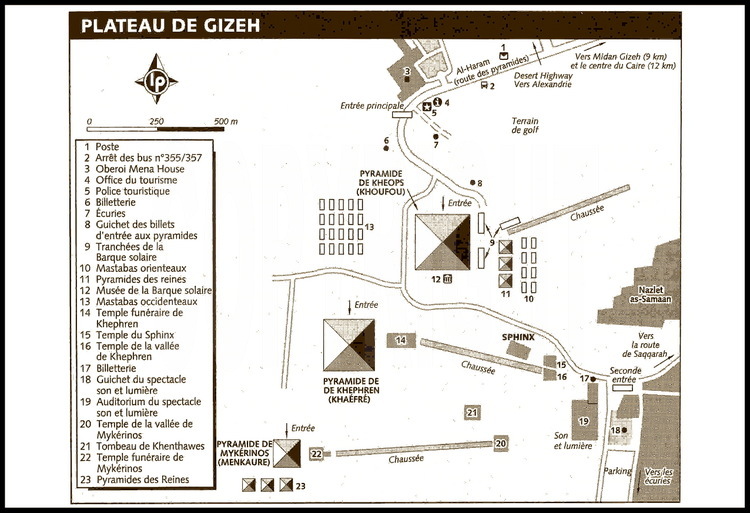 Carte du plateau de Gizeh.