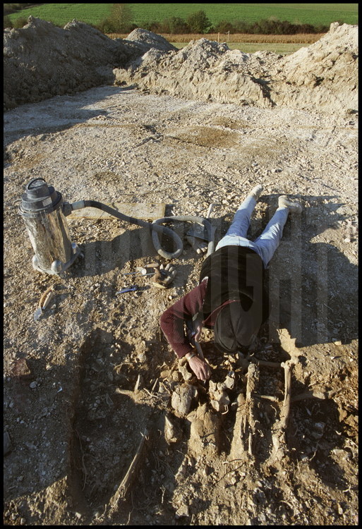 En Champagne pouilleuse, sur le site de fouilles de Val de Vesles dirigé par Lola Bonnabel, l’archéologue met au jour et nettoie des tombes celtes dans lesquelles ont été trouvés des bijoux datant du IVe siècle avant J.C.