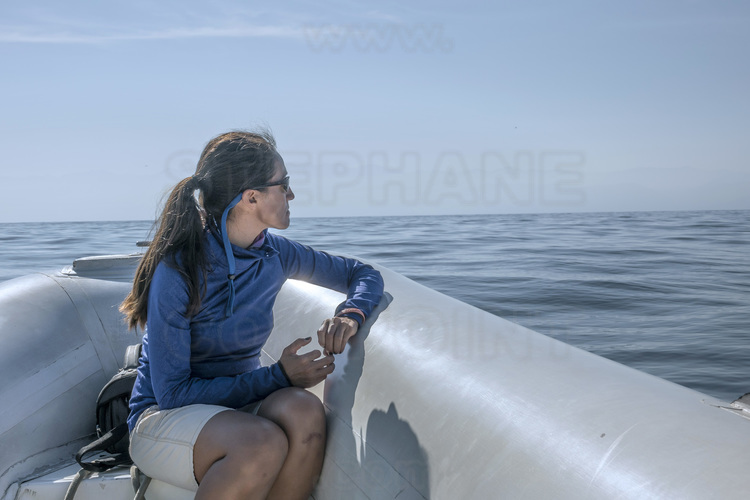 Jour 3 - Observation des baleines à bosses dans la Bahia de Banderas (à environ 20 miles nautiques à l'ouest de Puerto Vallarta) : la scientifique Daniela Gutiérrez