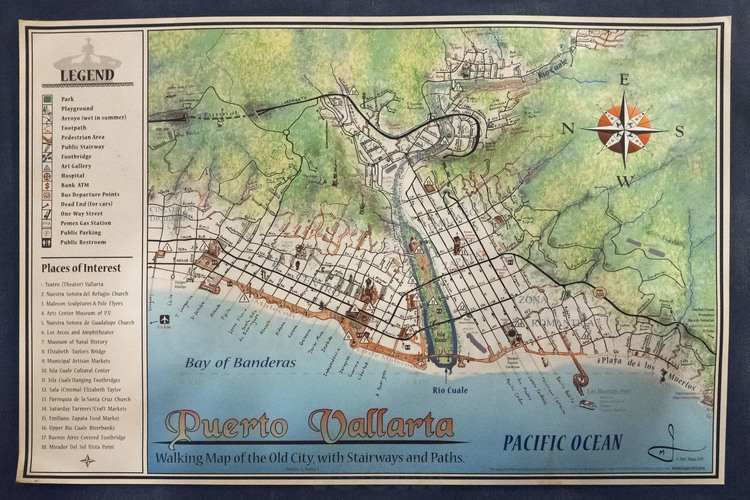 Jour 1 - Carte du centre historique de Puerto Vallarta