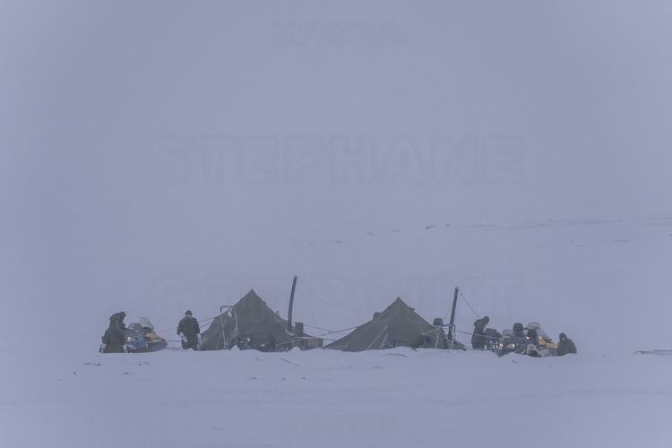 Canada - Etat du Nunavut - Opération Nunalivut 2018 - Environs de Cambridge Bay - Le camp de survie n° 1 un jour de 
