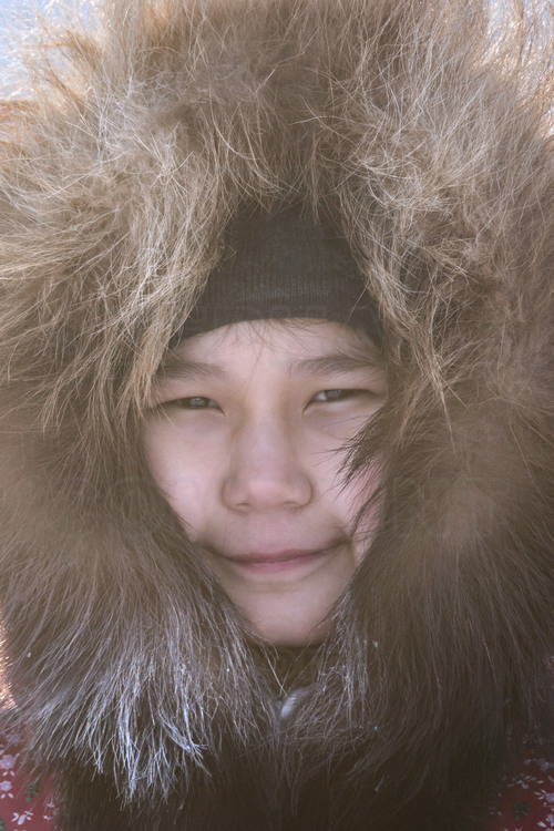 Canada - State of Nunavut - Operation Nunalivut 2018 - Village of Cambridge Bay (1700 inhabitants), the main community on the Northwest Passage. Here, 85% of the inhabitants are Inuit. Sarah, 10, is the granddaughter of Jimmy Evalik, the chief ranger of the Cambridge Bay area.
